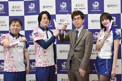 名解説者がまさかのガッチガチ？渋川難波、入団会見で緊張しまくり「頑張ります」連発に仲間から総ツッコミ／麻雀・Mリーグ