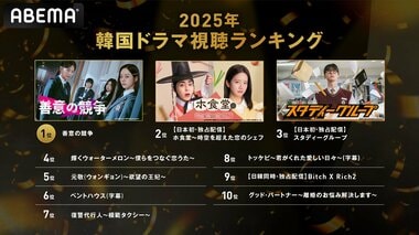 【ABEMA】韓流ドラマ年間視聴ランキングTOP10発表…ファン・ミンヒョン主演『スタディーグループ』など人気作がランクイン