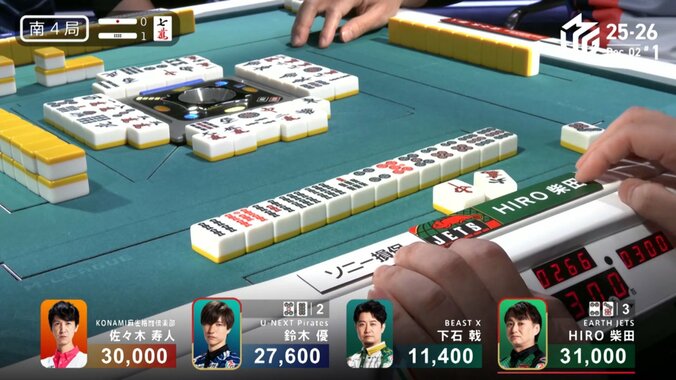 HIRO柴田、とどめの一撃！トップを決定づけた親満貫ツモ