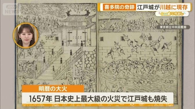 大火で江戸城は本丸や天守閣を含むすべてが失われた