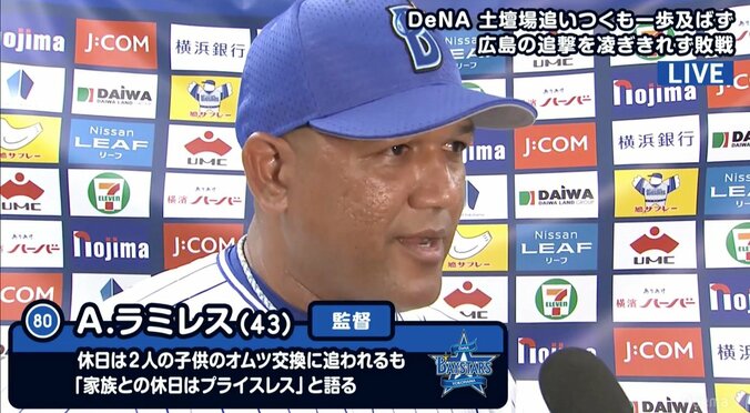 延長10回のリクエストは選手への「労いと感謝」　横浜DeNA・ラミレス監督が選手の粘りを称える 1枚目