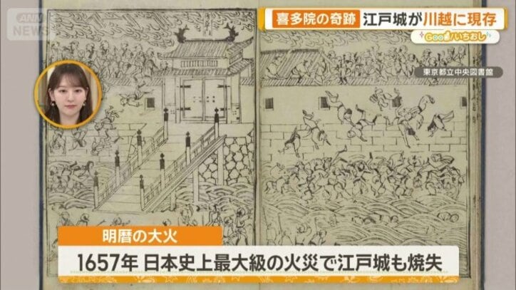 大火で江戸城は本丸や天守閣を含むすべてが失われた