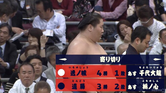 1敗対決は逸ノ城が勝利！　全勝の横綱・鶴竜をぴったり追走 1枚目