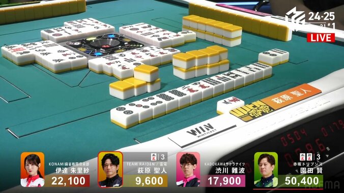 萩原聖人、会心の跳満ツモ