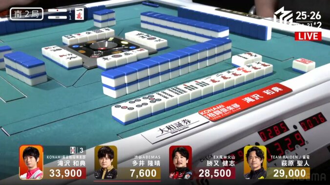 滝沢が「がらくたリーチ」を即決！貴重な跳満ゲットの瞬間