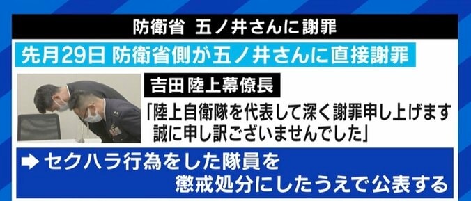 自衛隊セクハラ 被害受けた元隊員の訴え「根本的な改善を」 元女性幹部「男女ではなくリーダーシップの問題だ」 2枚目