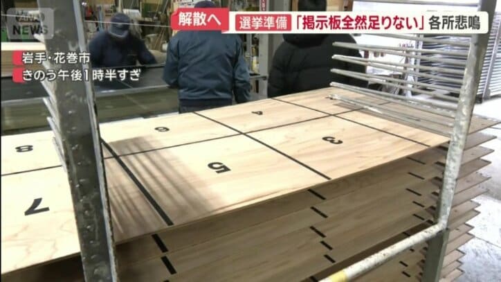 選挙掲示板を作るのに必要なベニヤ板