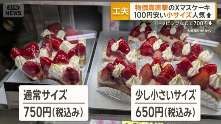 価格の低いほうが人気になったため、少し小さいサイズのみ販売することに