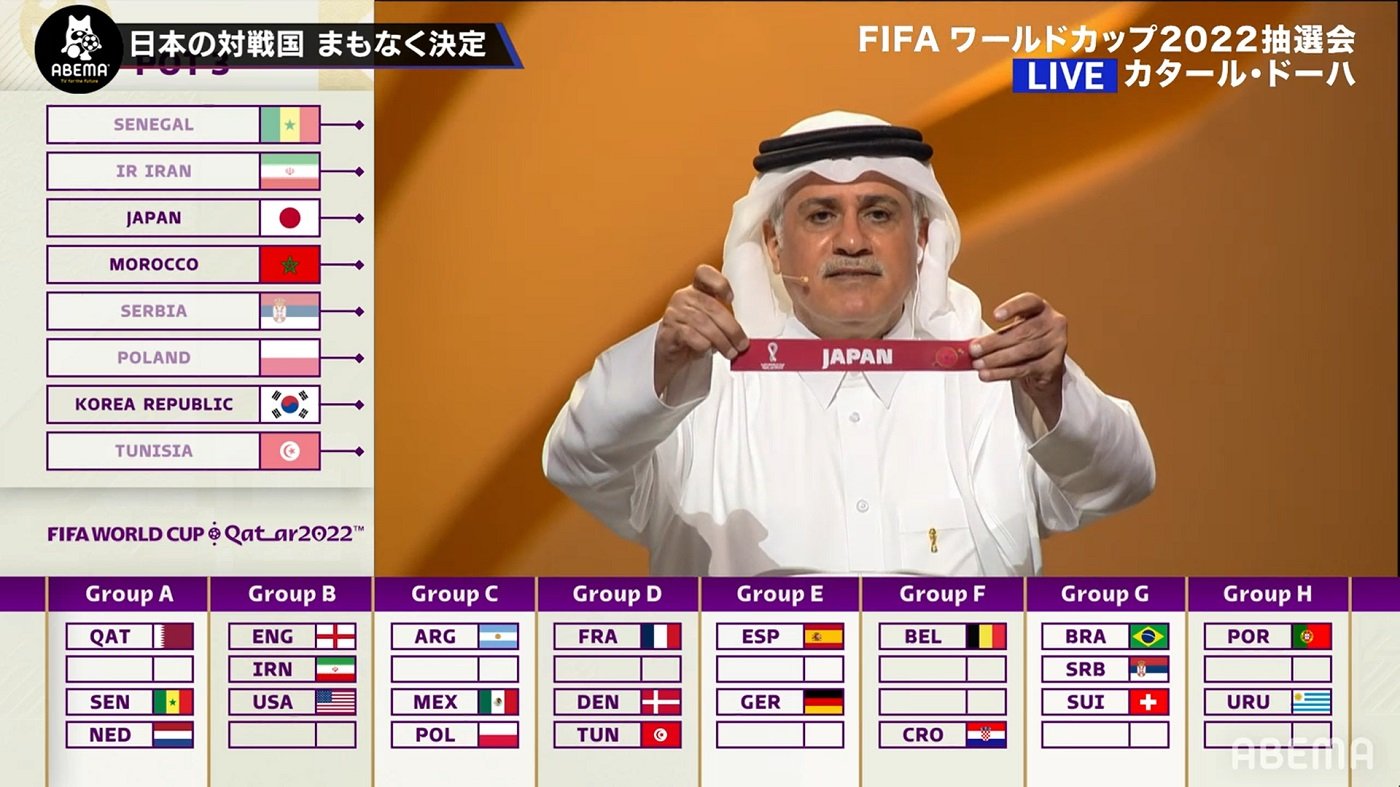カタールw杯 日本はスペインとドイツと同組のeグループ サッカー Abema Times