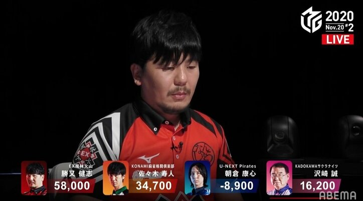 指先にこもる力にファン「やったれ！」勝又健志、自身のラスを帳消しトップ／麻雀・Mリーグ