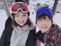 あいのり・桃、おのののかとのスノボ2ショットに「可愛すぎる」の声