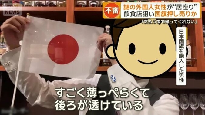 男性が購入した日本国旗