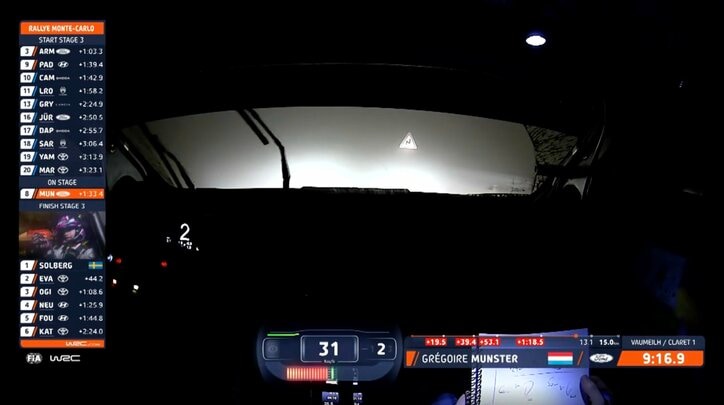 【写真・画像】「何も見えなかった」世界ラリー、伝統モンテカルロで衝撃光景 「煙幕＋霧で凄いことに」ラリー中断のハプニングにファン騒然　1枚目