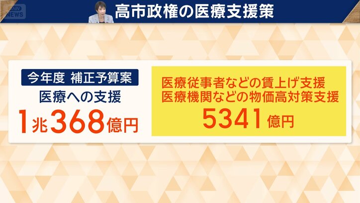 医療機関などの物価高対策支援に5341億円をあてる