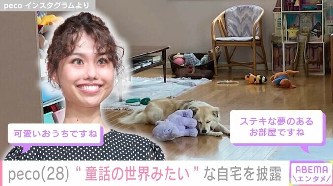 【写真・画像】ベストマザー賞受賞のpeco、愛犬がくつろぐ自宅を公開「お姫様みたい」「ステキな夢のあるお部屋」と話題に　1枚目