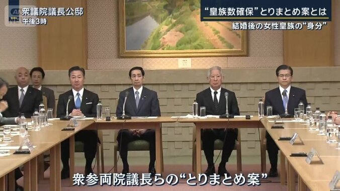 衆参両院の議長・副議長4人がとりまとめた案
