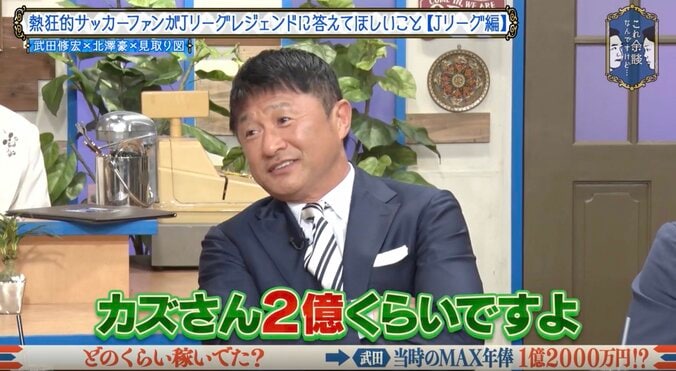 武田修宏、Jリーグ現役当時のMAX年俸を告白 「ガズさんが通帳を…」キングカズ億越え残高に衝撃の逸話も 3枚目