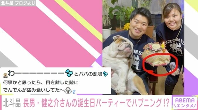 北斗晶、長男・健之介の誕生日パーティーで愛犬がケーキを食べてしまうハプニング「本当に漫画みたいでした」 1枚目