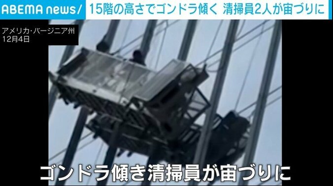 大きく傾くゴンドラ