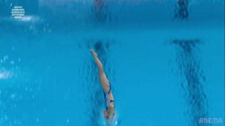 飛沫なさすぎ！20歳の中国無敵女子がレベチ過ぎて笑うしかない「もうオール10で」圧巻入水と完璧空中演技で衝撃的高得点「ウィニングダイブです」