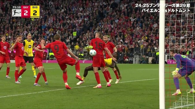 アニメかよ！相手DFに体を預けて反転しながらのセルフボレーシュート炸裂！「コントロールえぐい」「ギラシやばし」脅威の身体能力にスタジアム騒然！ 2枚目