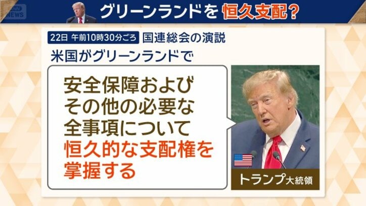 米がグリーンランドで「恒久的な支配権を掌握」と述べたトランプ氏