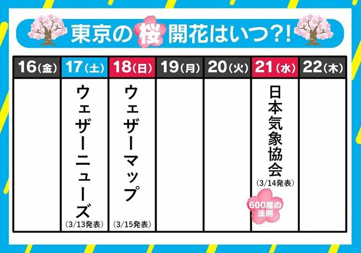 東京の桜の開花日はいつ? 民間予想と“600度の法則”を検証