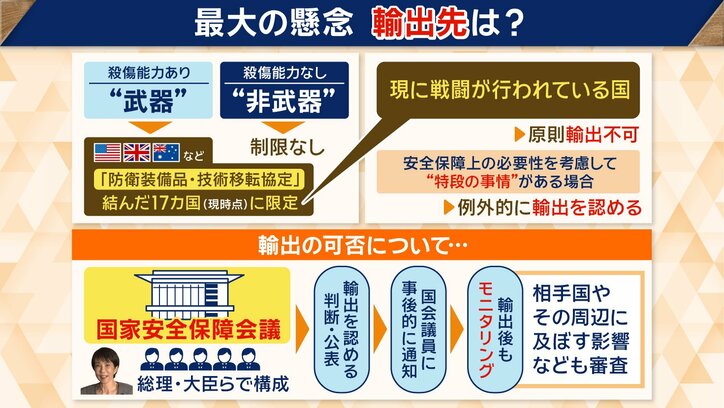 殺傷能力がある「武器」と、殺傷能力がない「非武器」に分類