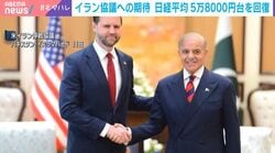 イラン協議への期待 日経平均5万8000円台を回復