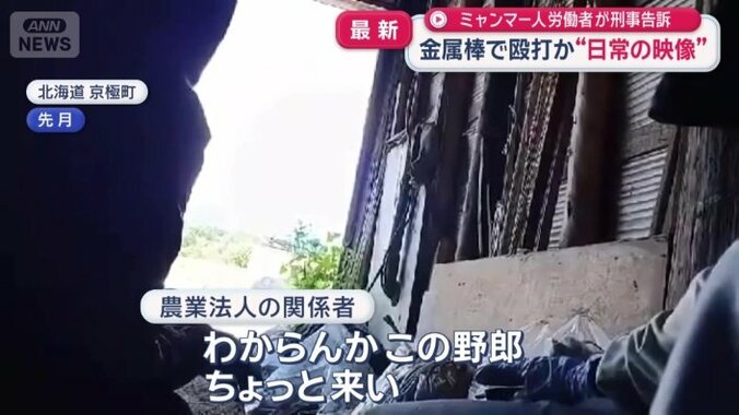 北海道の農場に怒声