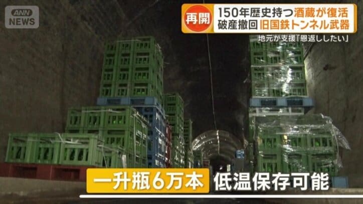 一升瓶6万本を低温保存できる