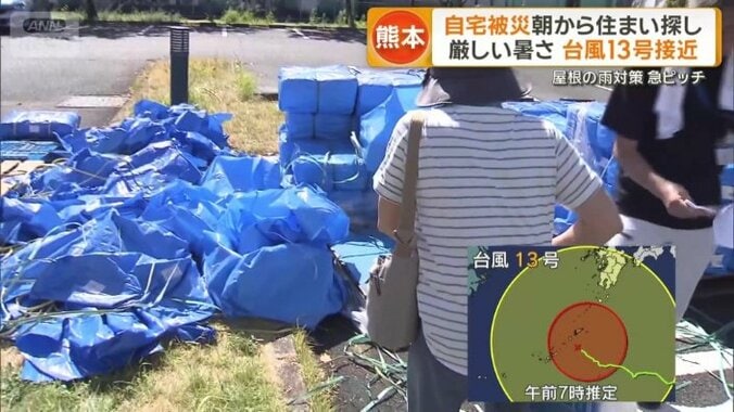ブルーシートを配布