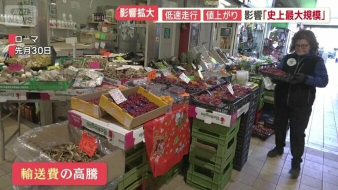輸送費の高騰で野菜や果物が値上がり
