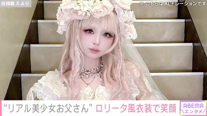 【写真・画像】ネットで話題“リアル美少女お父さん”谷琢磨（48）、ロリータ風の衣装姿に反響「男性ってのが信じられない」「どういうこと」　1枚目