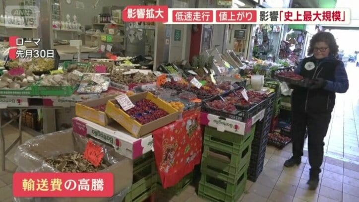 輸送費の高騰で野菜や果物が値上がり