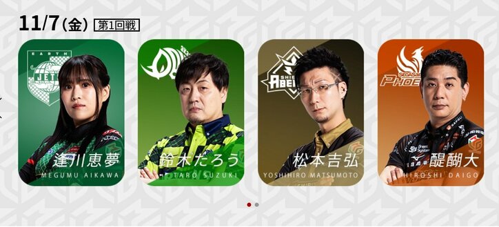 11月7日第1試合の出場選手