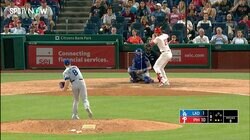 ド軍内野手が76キロ“超遅球”→167キロ“爆速打球”で打ち返される衝撃の瞬間 「おもろすぎる」「打たせて取る、基本だな」予想外の投球術が話題に！