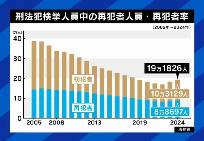 日本の再犯率（グラフ）