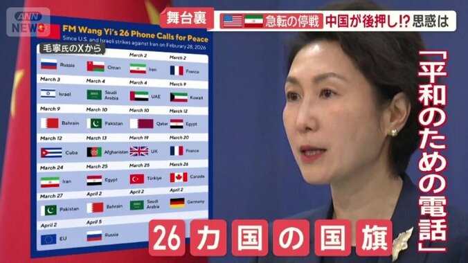 電話会談した26カ国の国旗
