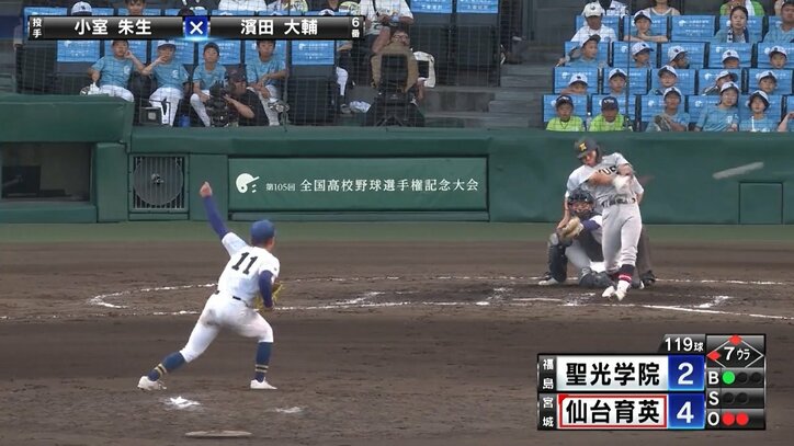 東北勢同士の好カードを決した仙台育英・浜田大輔選手の貴重な追加点タイムリー 指揮官は「経験が生きた。ナイスバッティングでした」