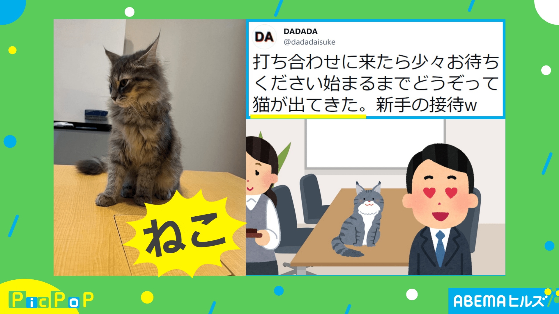 ご足労おかけしましたニャ 接待担当はまさかの 猫 投稿主 最高でした 国内 Abema Times