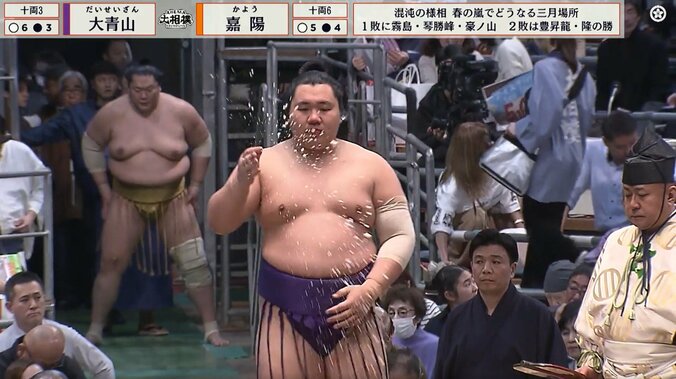 「花道からキタ！」力士に続いて国民的俳優の姿 取組前、カメラが捉えた驚きの瞬間に反響相次ぐ 2枚目