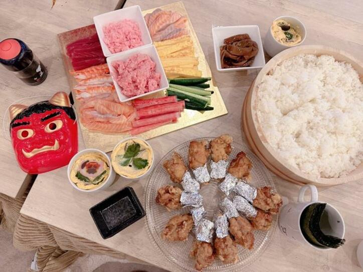  辻希美、7合の米を使い作った料理「手巻き寿司恵方巻きにします」 