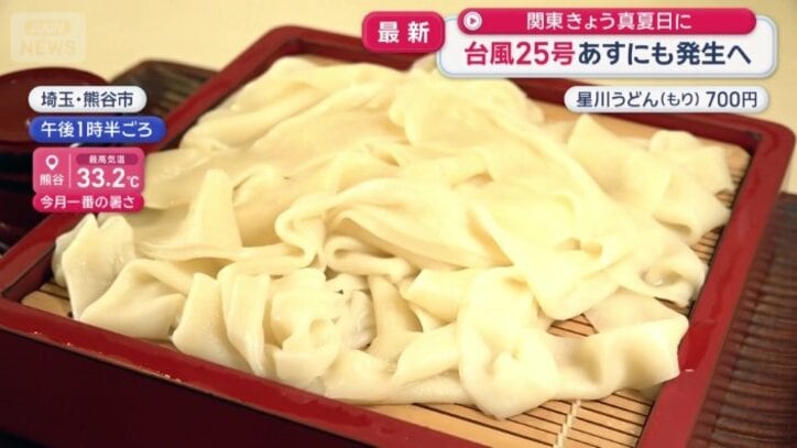 幅広の麺が特徴の星川うどん