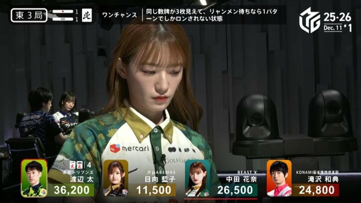 中田花奈のビタ止め