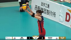 女子バレー、驚きの魔球サーブ “鋭すぎる”変化でレシーバーの動きが…アリーナ興奮