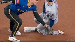 大谷翔平が60発最強捕手から“盗んだ” 『50-20』達成の瞬間…名手の“強肩”かい潜る絶妙な滑り込みに「完璧なタイミング」