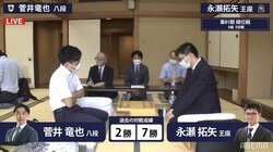 火花散る同学年＆奨励会同期対決！永瀬拓矢王座VS菅井竜也八段、対局開始／将棋・順位戦A級