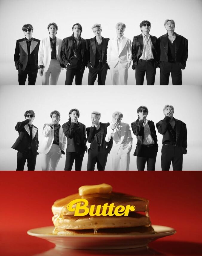 BTS、「Butter」MVティーザー公開！強烈な白黒グループショット披露 1枚目