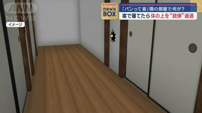 廊下を挟んだ向かいの部屋の壁も…